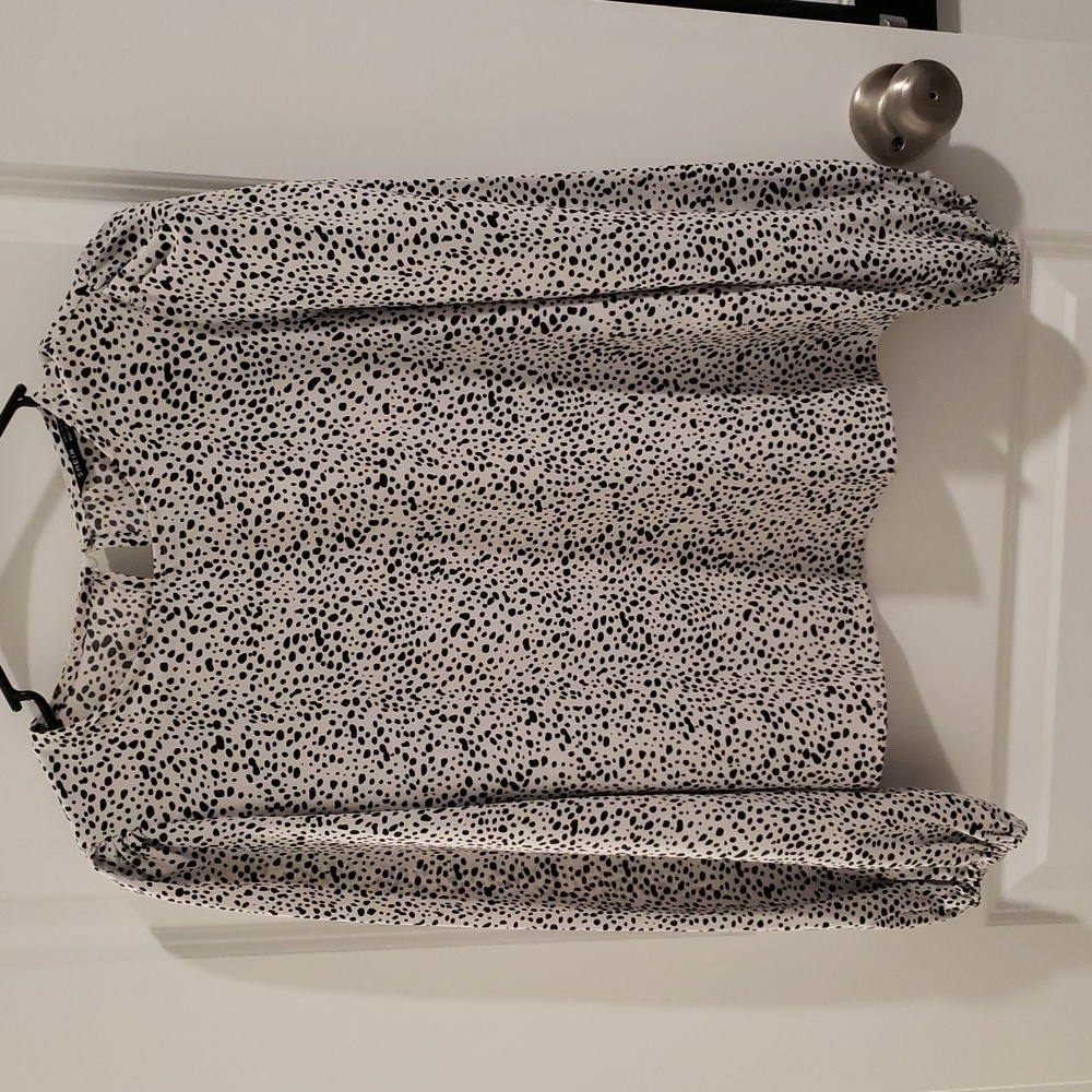 SHEIN Black and White Speckled Blouse